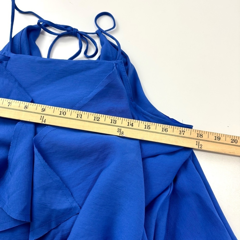 NWT Tisse Brazilian Sz L Royal Blue Mini Dress With Draped Ruffles Boho Grunge - Picture 15 of 16